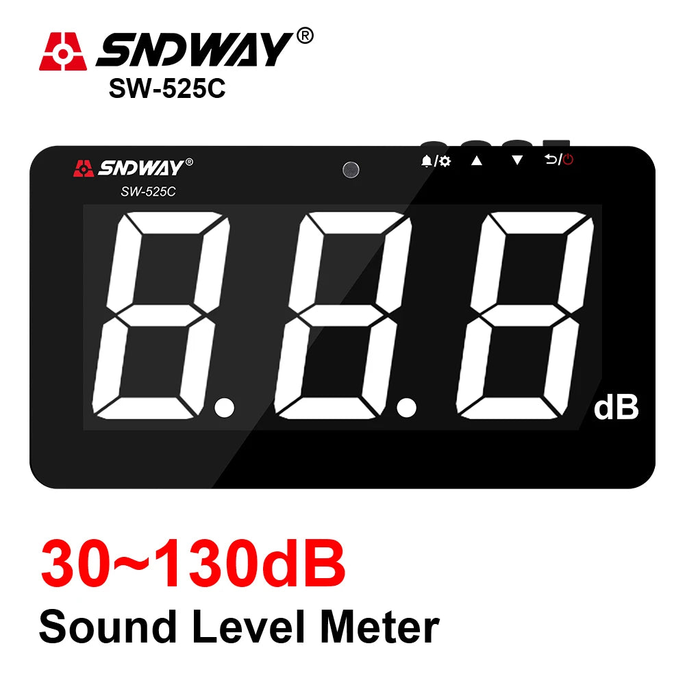 SW-525 Wall-mounted Sound Level Meter 30-130db Digital Noise Meter Decibel Monitoring Noise Sound Level Meter