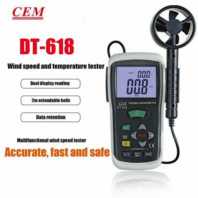 CEM DT-82 DT-618 DT-619 DT-620 DT-8893 DT-8894 DT-8880 Digital Professional Anemometer &Backlight Wind Speed Direction Industrial