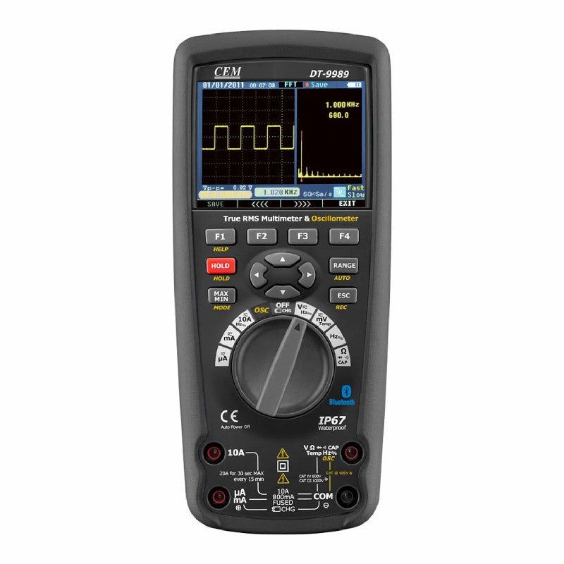 CEM DT-9989 True RMS Industrial Multimeter with TFT Color LCD Display Oscillographic Multimeter Digital Display