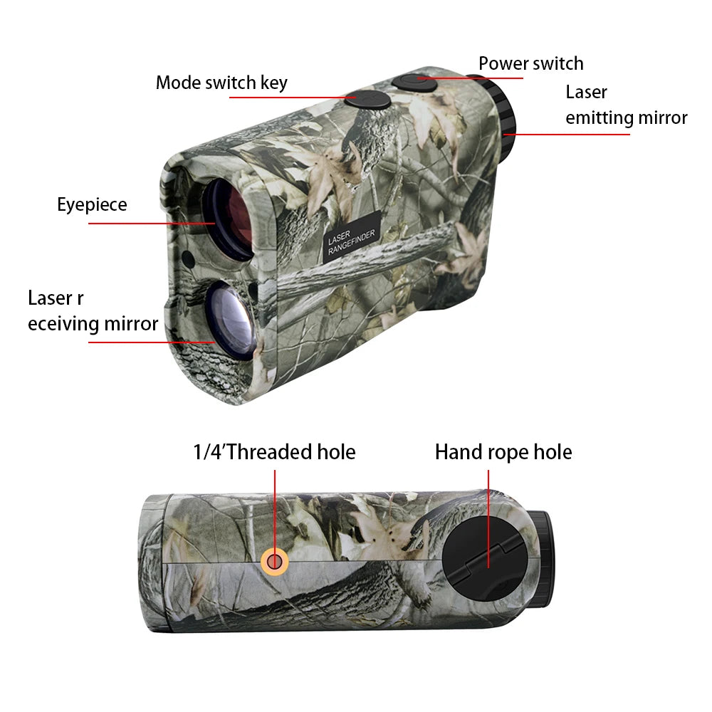 Laser Range Finder For Hunting LC1000m LC600m LC800m Slope Flag-Lock Slopepin Golf Rangefinder Tele Scope Distance Meter