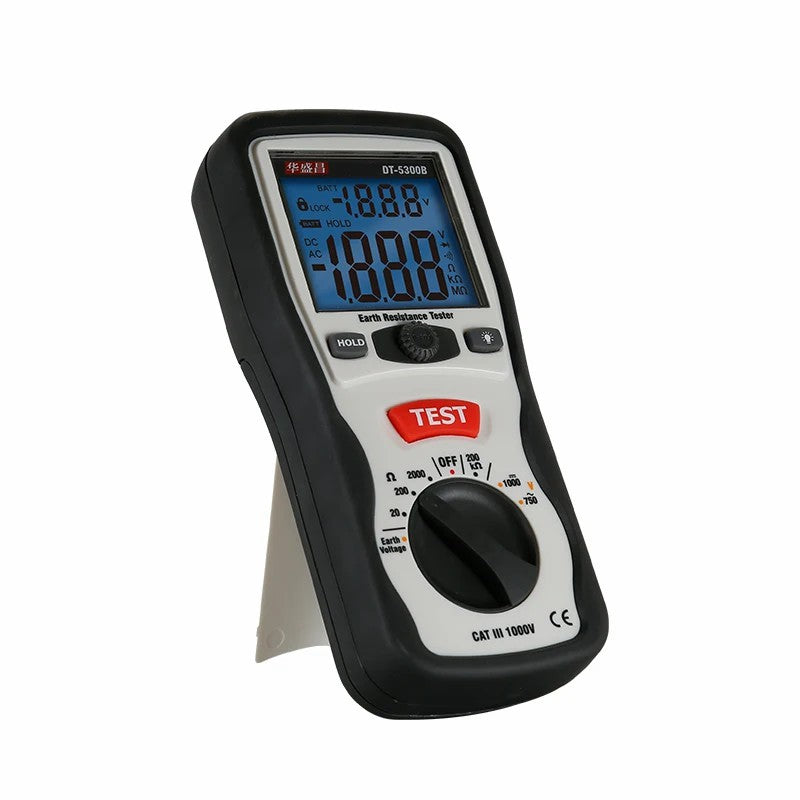 CEM DT-5300B Earth Ground Resistance Testers Backlight Low Battery Indication Digital Display Megohm Resistance Meter Universal