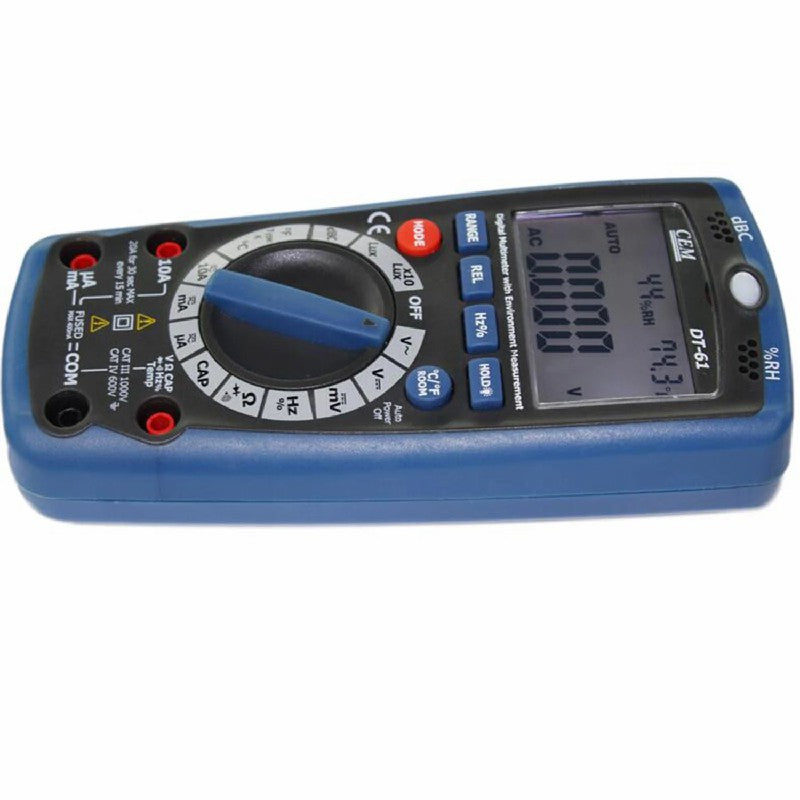 CEM DT-61 Multi-function Digital Multimeter with Environment Test Environment Voltage Current Test 6 in 1 Digital Multimeter