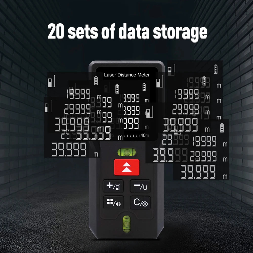 MD40 MD60 MD80 MD100 Laser Meter Digital Handheld Tape 40M 60M 80M 100M Leveling Distance Meter Range Finder Built Measuring Tools Metro Range Finder
