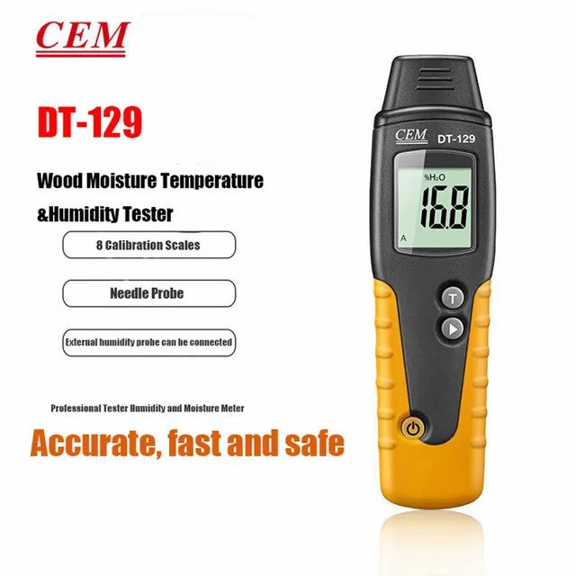 CEM DT-123 DT-125 DT-129 Professional Moisture Tester Wood Moisture Content Tester Paper Building Materials Humidity Detector