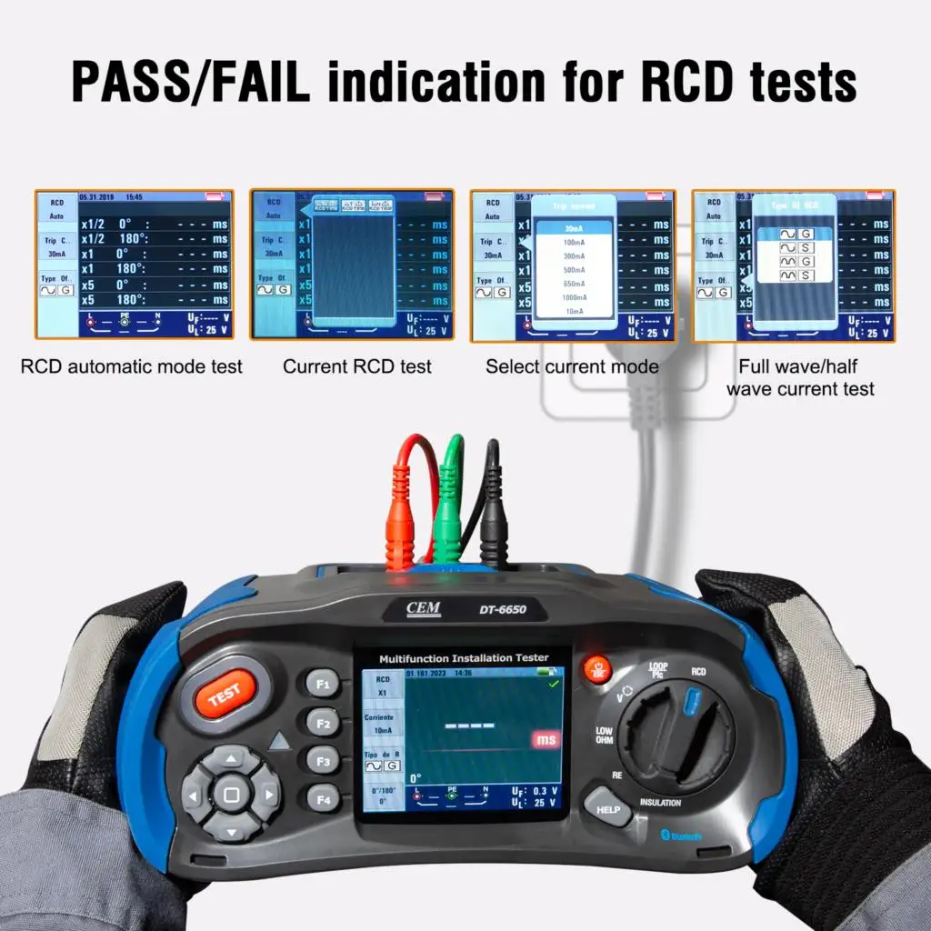 CEM DT-6650 Multifunction Installation Tester With Insulation Resistance Earth Resistance loop Impedance Voltage RCD PFGPSC
