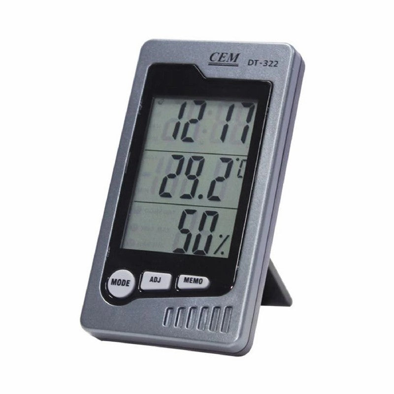 CEM DT-322 Electronic Hygrometer Bedroom Household Tester Indoor Alarm Clock Multifunctional Detector Desktop Thermometer