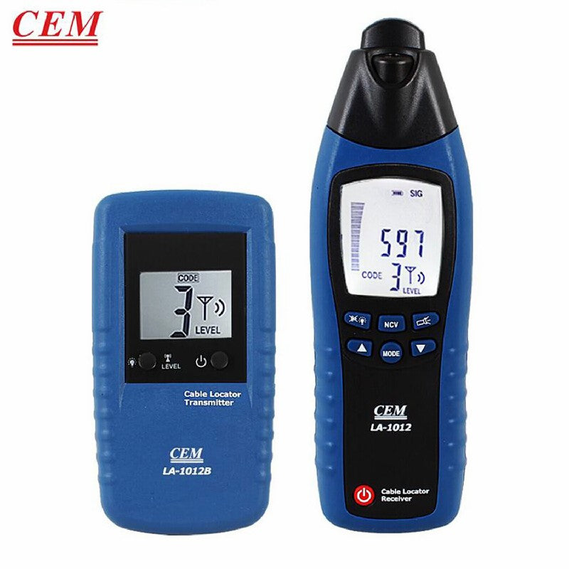 CEM LA-1012 General Cable Locator Tester Receiver with Transmitter Line Tracker Line Finding Multifunctional Line Detector