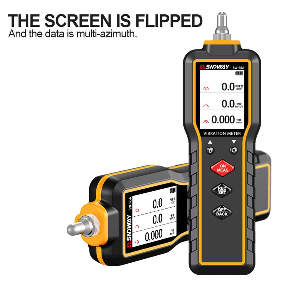 SW-65A Vibration Meter Digital Vibration Analyzer 3 Channel Engine Generator Centrifugal Pump Electric Motor Vibrometer