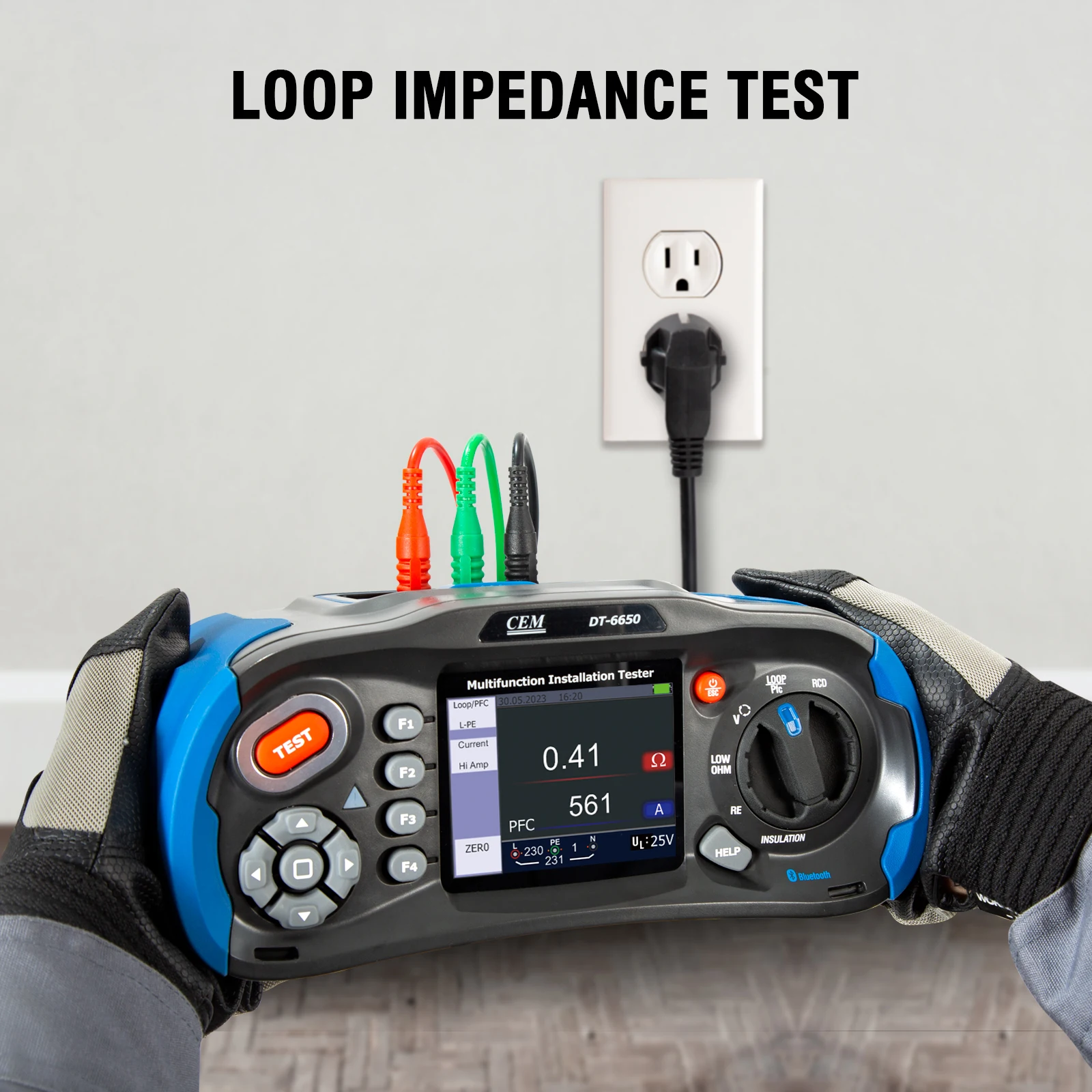 CEM DT-6650 Multifunction Installation Tester With Insulation Resistance Earth Resistance loop Impedance Voltage RCD PFGPSC