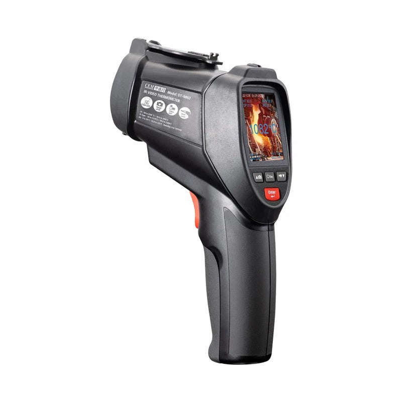 CEM DT-9860 DT-9862 Infrared Thermometer Industrial Color Screen Video Temperature Measuring Gun Photography Hermometer Camera
