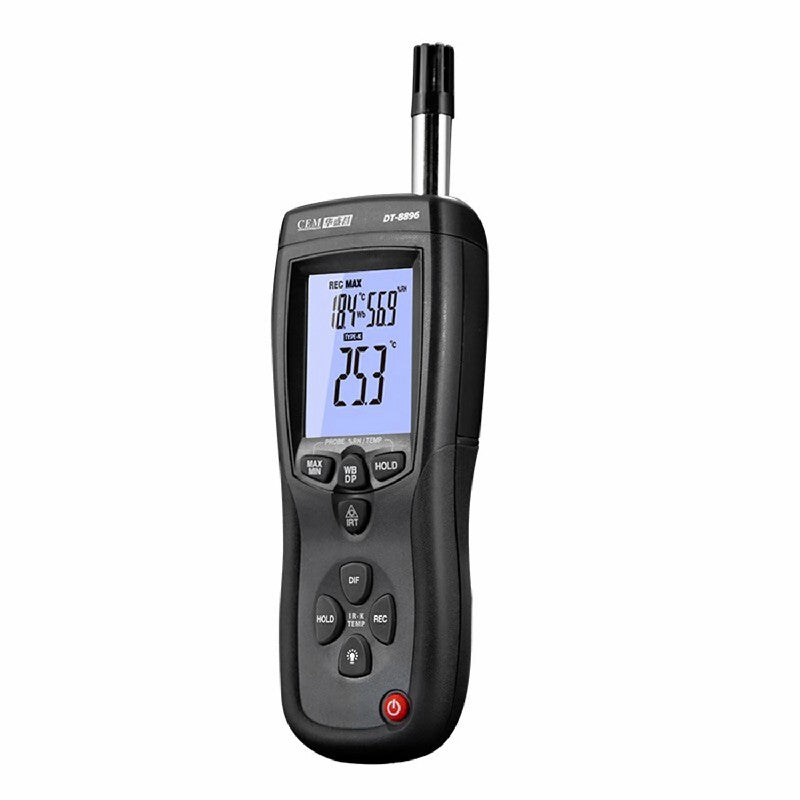 CEM DT-8896 Threeinone Thermometer & Hygrometer Industrial High-Precision Thermometer and Hygrometer External K-type Dew Point