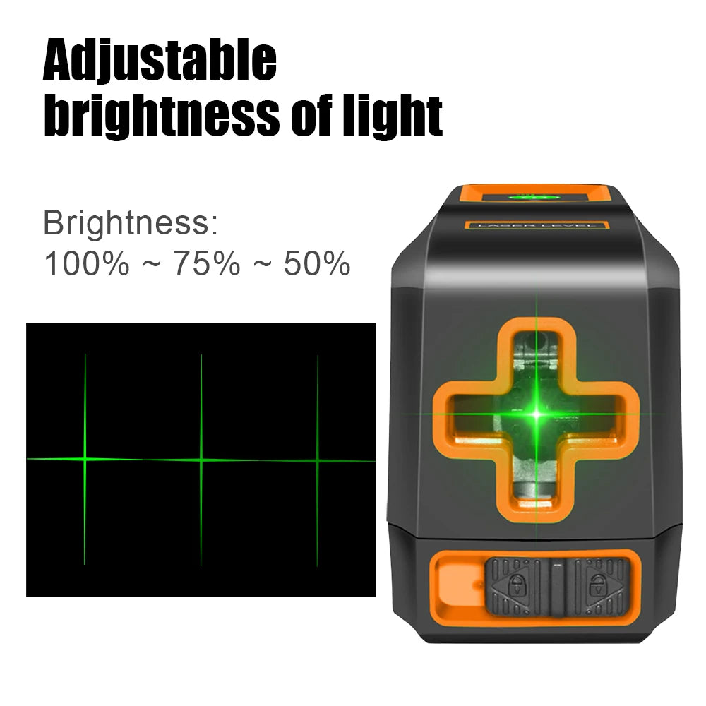 T-03 2 Lines Laser Level Mini Professional Laser Level Self Level Green Beams Laser Horizontal & Vertical Cross-Line Laser Level