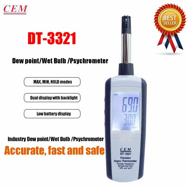 CEM DT-83 DT-322 DT-615 DT-625 DT-3321 DT-321S Professional Temperature & Humidity Instrument Dew Point Wet BulbIndustrial Use