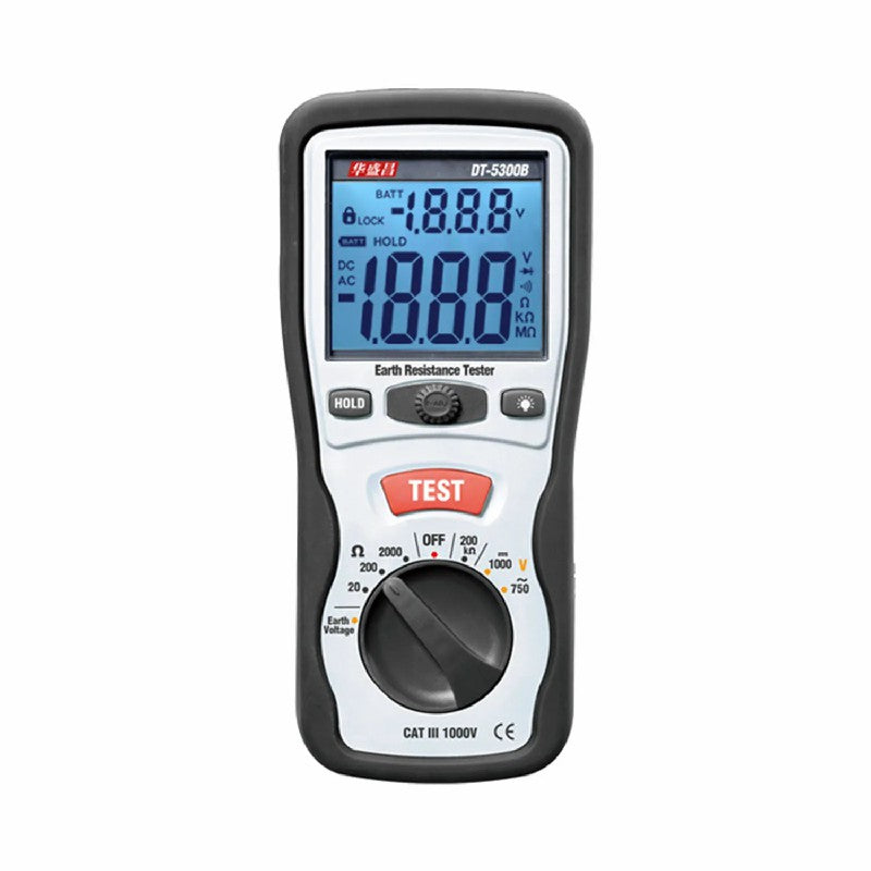 CEM DT-5300B Earth Ground Resistance Testers Backlight Low Battery Indication Digital Display Megohm Resistance Meter Universal