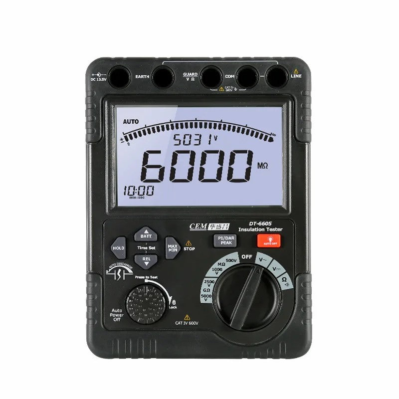 CEM DT-6605 High Voltage Insulation Resistance Tester AC DC Voltage Measurement High Precision Insulation Meter Megger