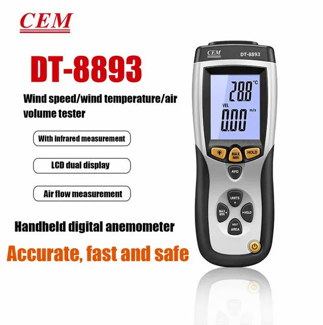 CEM DT-82 DT-618 DT-619 DT-620 DT-8893 DT-8894 DT-8880 Digital Professional Anemometer &Backlight Wind Speed Direction Industrial