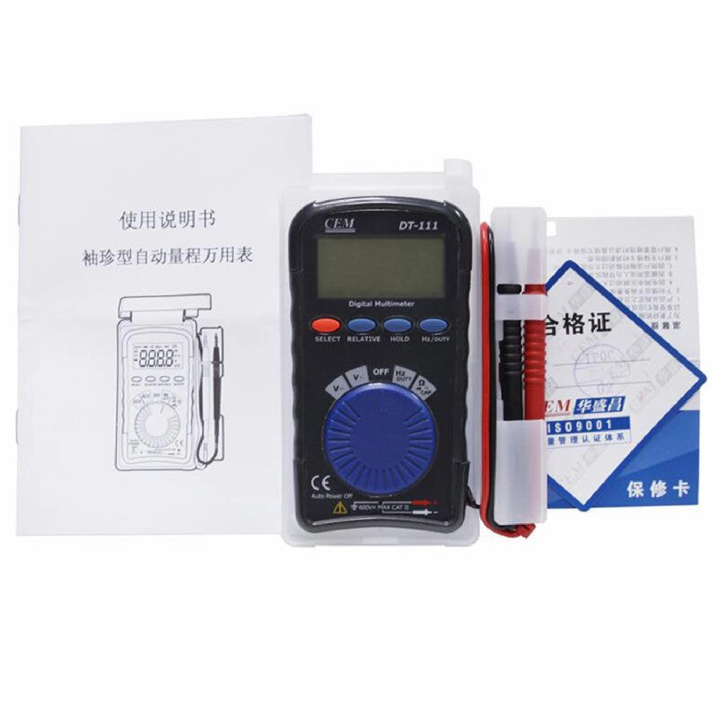 CEM DT-111 Mini Pocket Digital Multimeter Auto Measurement 3 in 1 E-Testers Type Full Protection Pocket Type NCV Non-contact
