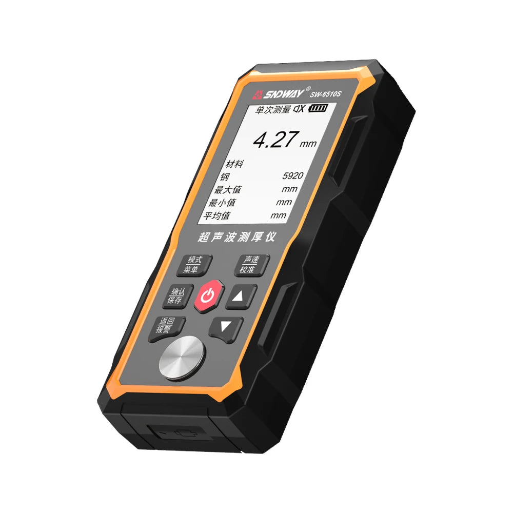 SW-6510S Ultrasonic Thickness Gauge 1-300MM Plastic Glass Ceramics Metal Steel Plate Stainless Steel Pipe Wall Thickness Tester