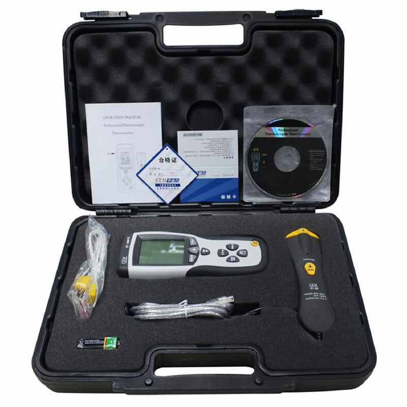 CEM DT-8891 DT-8891E Thermocouple Thermometers Backlit Display Infrared K-type Industry Thermometer USB Connected to Computer