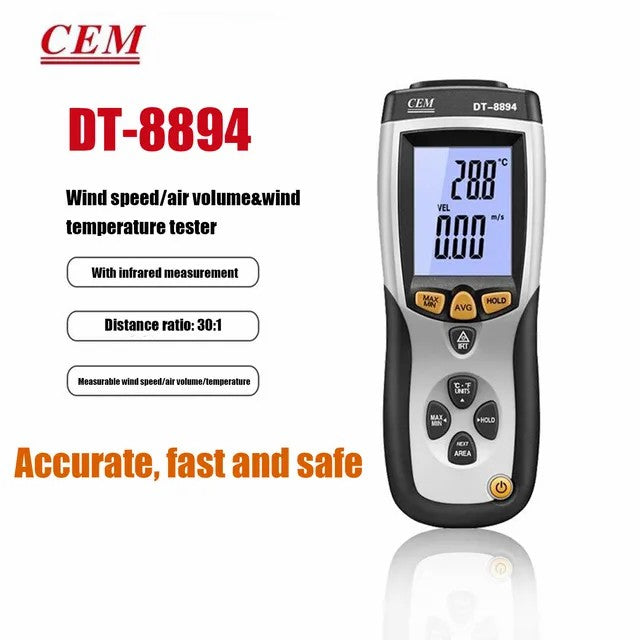 CEM DT-82 DT-618 DT-619 DT-620 DT-8893 DT-8894 DT-8880 Digital Professional Anemometer &Backlight Wind Speed Direction Industrial