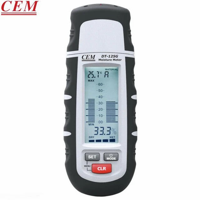 CEM DT-125G Professional Wood Moisture Tester Building Materials Paperboard Moisture Meter Temperatureand Humidity Tester