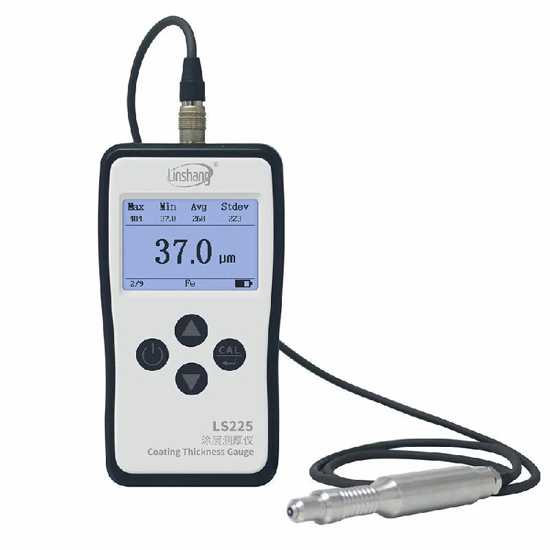 LS225+F500 Coating Thickness Gauge High Precision Ferrous Ultra-thin Plating Below 10μm Magnetic Induction Ultra-small Probe