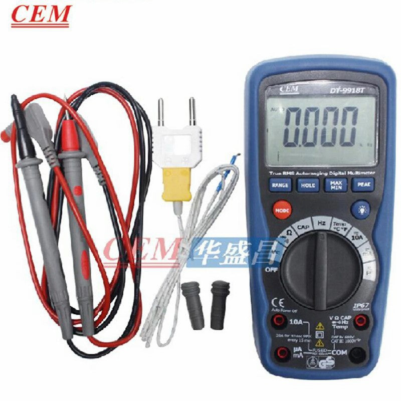 CEM DT-9918 DT-9918T Digital True RMS Multimeter Power Measurable Temperature Resistance Capacitance Frequency Maintenance