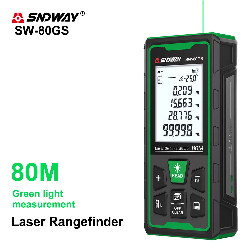 SW-80GS Laser Range Finder Distance Meter Range 80m 150m Mesurment Tool Device Finder Mini Digital Meater Laser Distance Sensor
