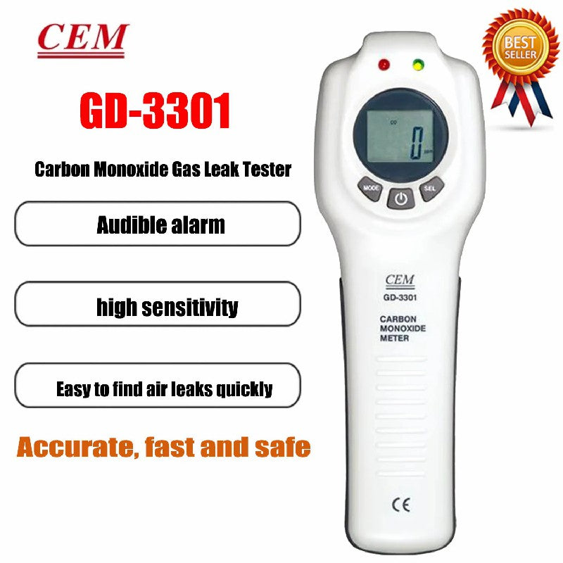 CEM GD-3301 Carbon Monoxide Analyzer Gas Testers Carbon Monoxide Detector Gas Leak Detector CO Leak Detector Fast Response