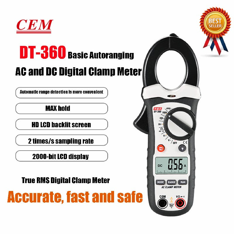 CEM DT-360 DT-362 DT-363 High Precision Clamp Meter Automatic Digital Multimeter Non-Contact Voltage Test Ammeter Electrical