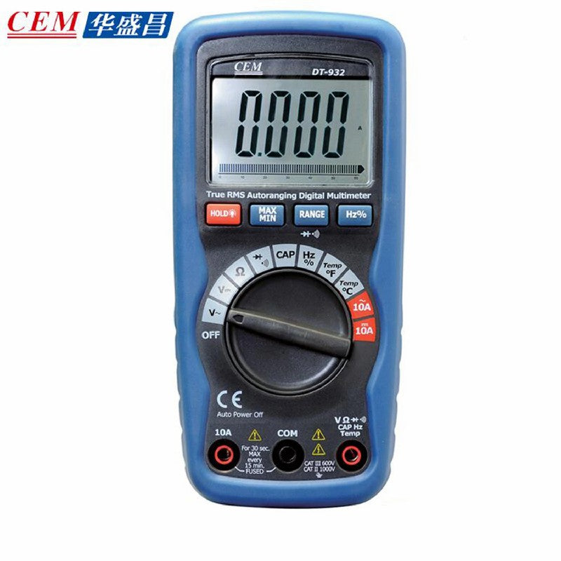 CEM DT-932 Digital Multimeter Automatic Range Ammeter Voltmeter Automatic Range Resistance Capacitance Frequency Temperature