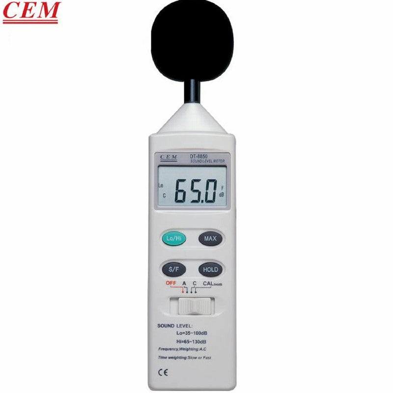 CEM DT-8850 Professional Decibel Meter Noise Meter Sound Level Meter Low Frequency Noise Monitor Detector Word Display