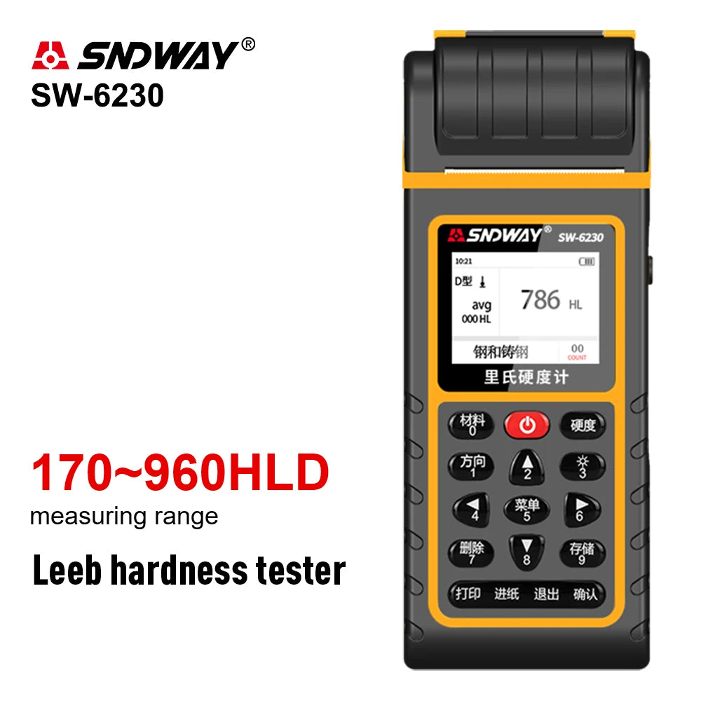 SW-6230 Digital Hardness Tester Data Storage PC Analysis Printable Test Value High Precision Sclerometer Durometer
