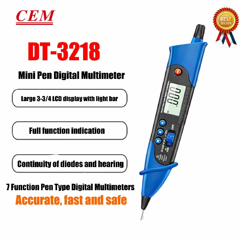 CEM DT-3218 Pen Type Multimeter 600V Digital Pen Type Measuring Pen with A nalog Strip Portable Multimeter Mini Power Test Pen