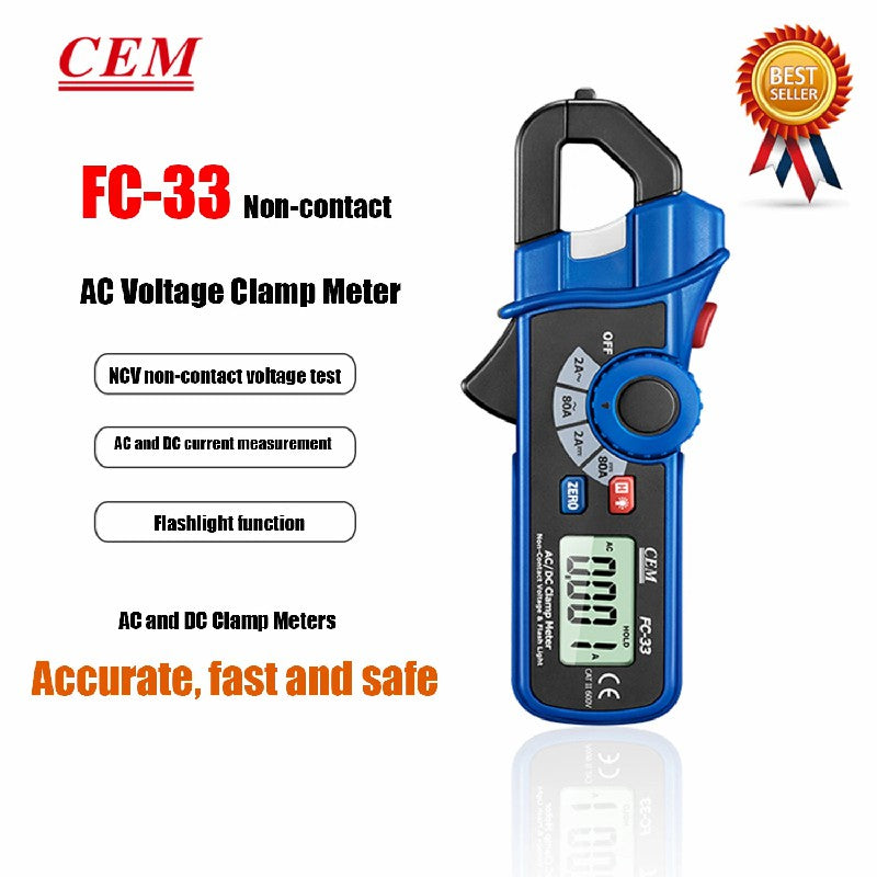 CEM FC-33 FC-36 AC DC Clamp Non-Contact Voltage Clamp Meter Frequency Test Table Clamp Meter Universal Meter DC Frequency Test