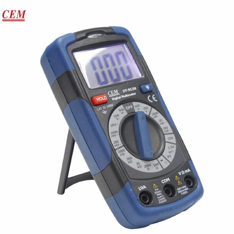 CEM DT-912N Compact Digital Multimeters Tester Digital Electrical Current Voltage Resistance Tester Safety Conformance