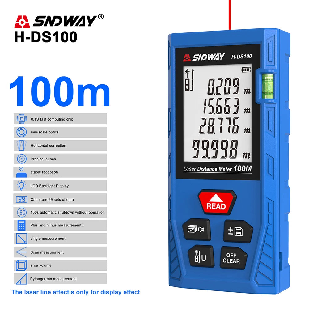 H-DS100M Laser Distance Range Finder Profesional Meter Trena Laser Tape Measure Roulette Range Finder