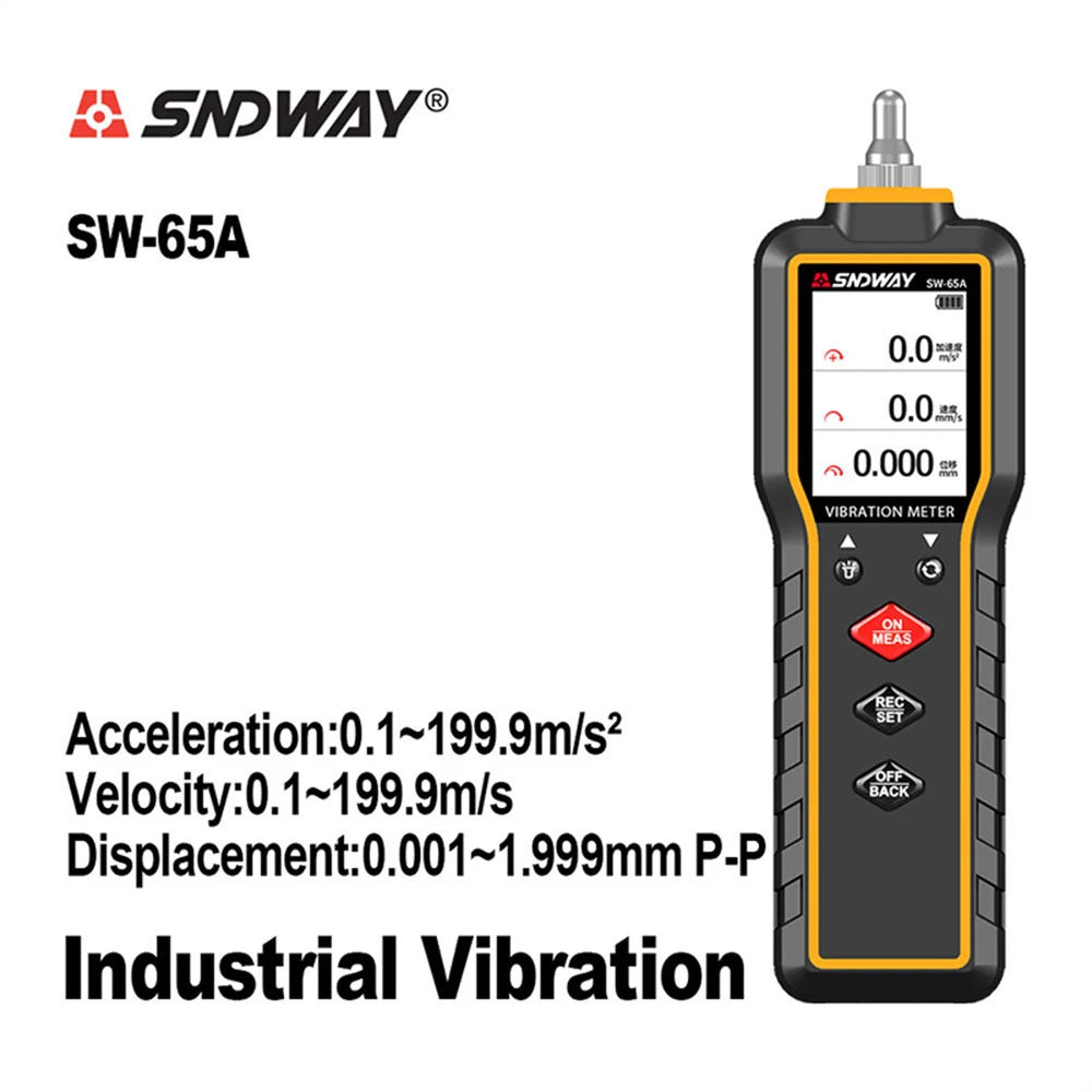 SW-65A Vibration Meter Digital Vibration Analyzer 3 Channel Engine Generator Centrifugal Pump Electric Motor Vibrometer