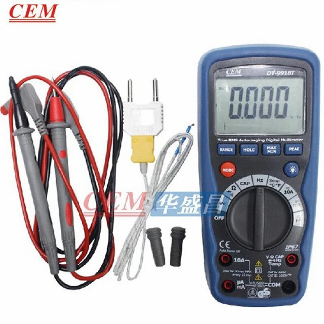 CEM DT-9918 DT-9918T Digital True RMS Multimeter Power Measurable Temperature Resistance Capacitance Frequency Maintenance