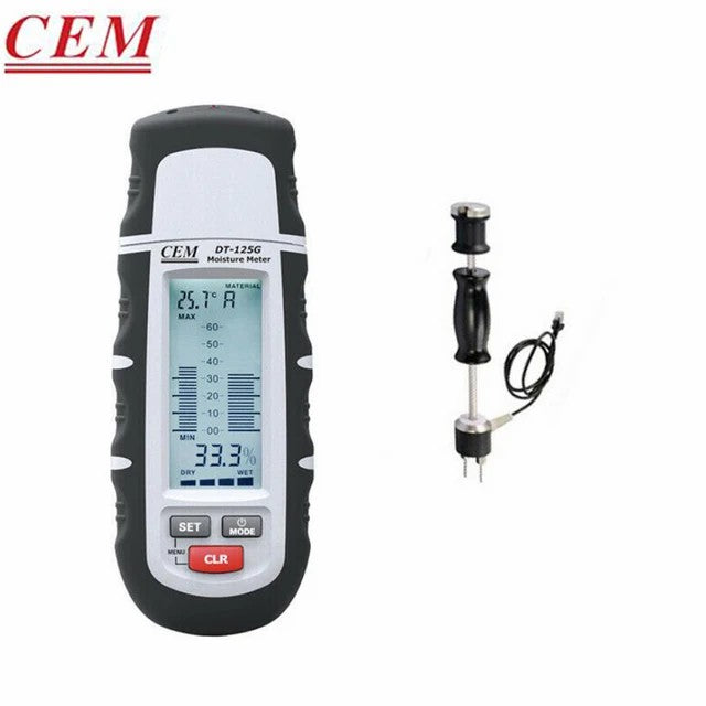 CEM DT-125G Professional Wood Moisture Tester Building Materials Paperboard Moisture Meter Temperatureand Humidity Tester