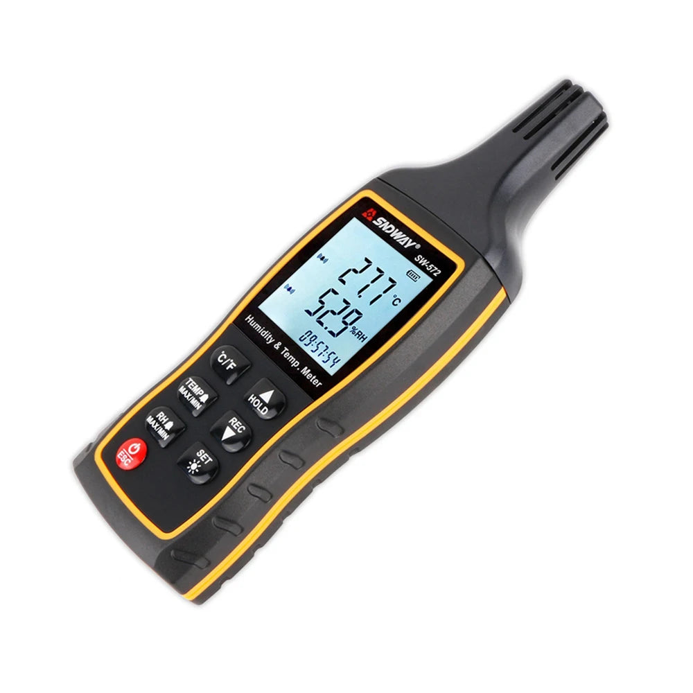 SW-572 High Precision Humidity Temperature Sensor Meter Backlight Data Storage Thermo-Hygrometer Digital Thermometer