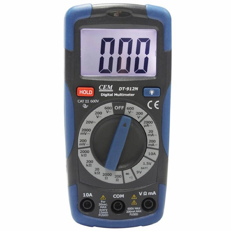 CEM DT-912N Compact Digital Multimeters Tester Digital Electrical Current Voltage Resistance Tester Safety Conformance