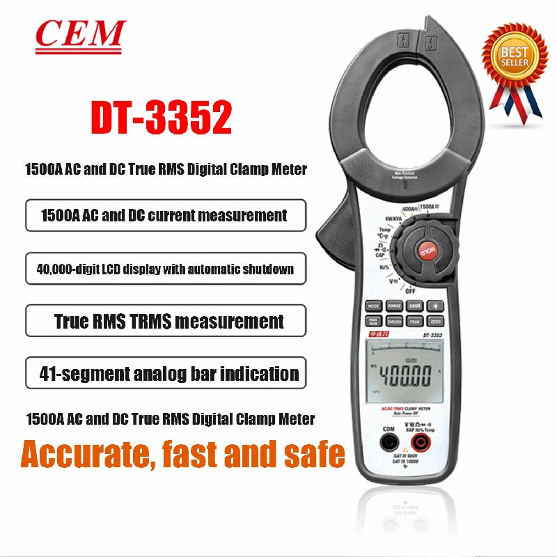 CEM DT-3351 DT-3352 DT-3353 Digital Multimeter Ture RMS Handheld Clamp Meter AUTO Inrush Current Measurement HD LCD Display