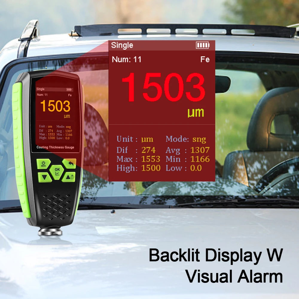 860 Coating Thickness Gauge For Car Digital Meter 0-1300 Tool Automotive Paint Thickness Measurement FNF Automatic Detection