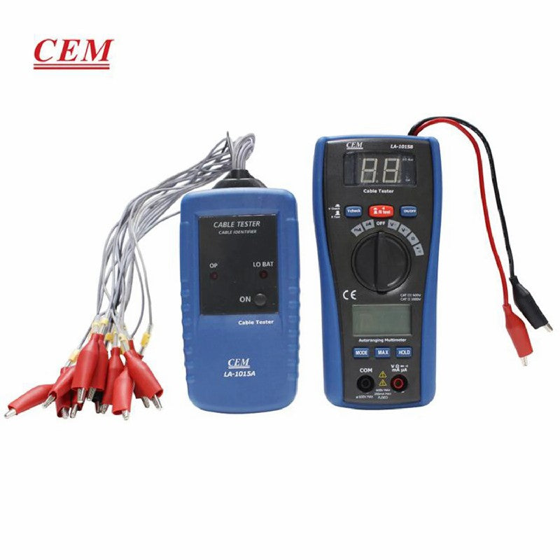 CEM LA-1015 Cable Indentifier Tester Meter Transmitter Receiverand DMM Multifunctional Cable Detector Network Fault Tester