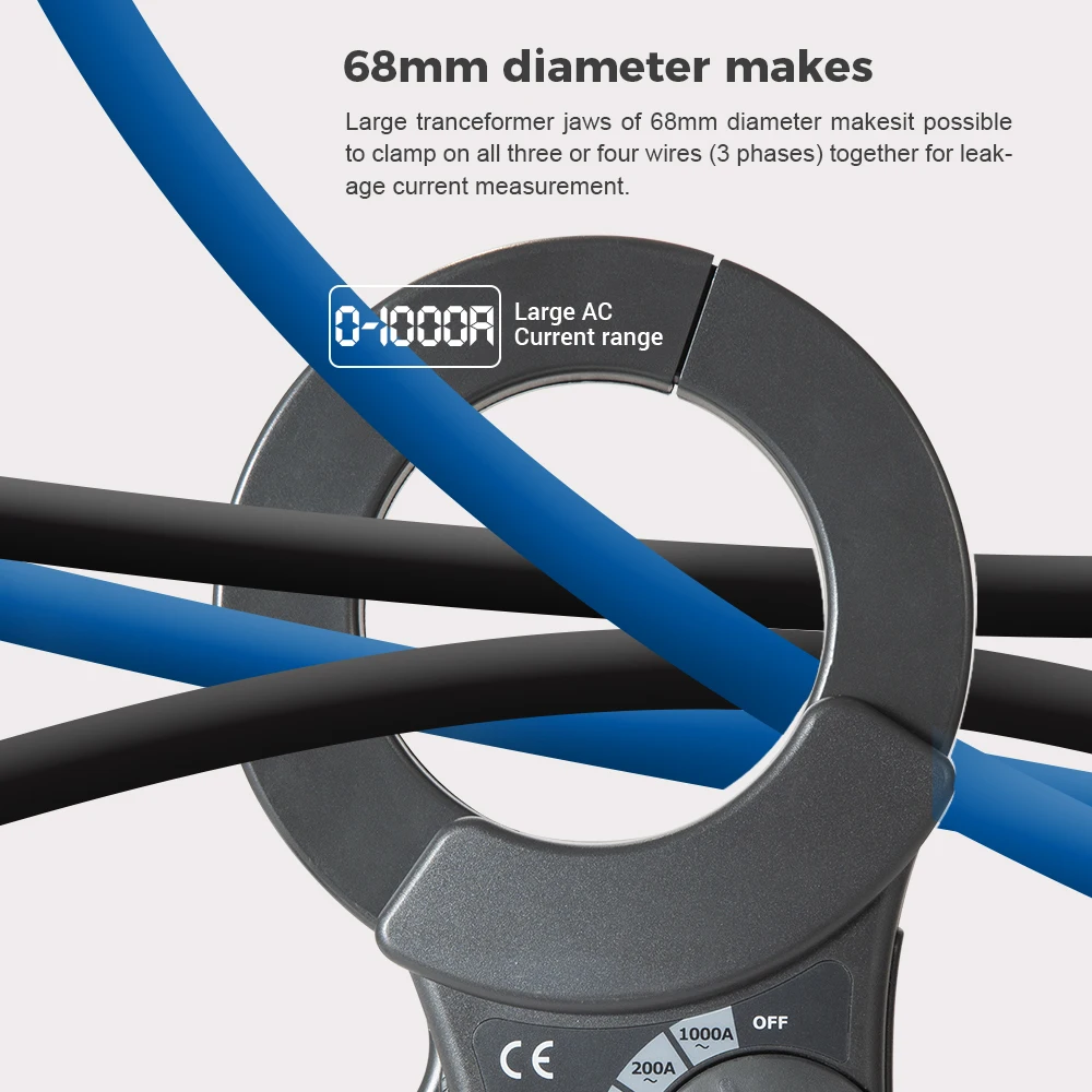 CEM DT-9812 1000A AC Leakage Current Tester Clamp Meter With Peak Hold Function