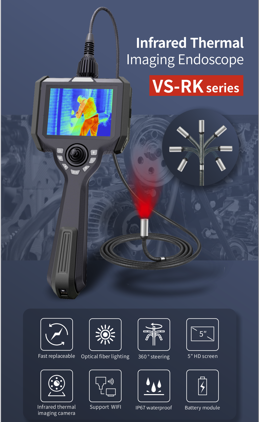 RK Series Infrared Thermal Imaging Borescope