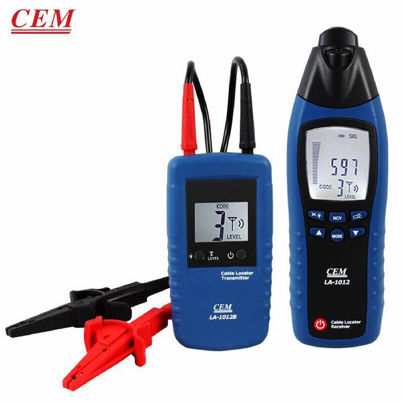 CEM LA-1012 General Cable Locator Tester Receiver with Transmitter Line Tracker Line Finding Multifunctional Line Detector