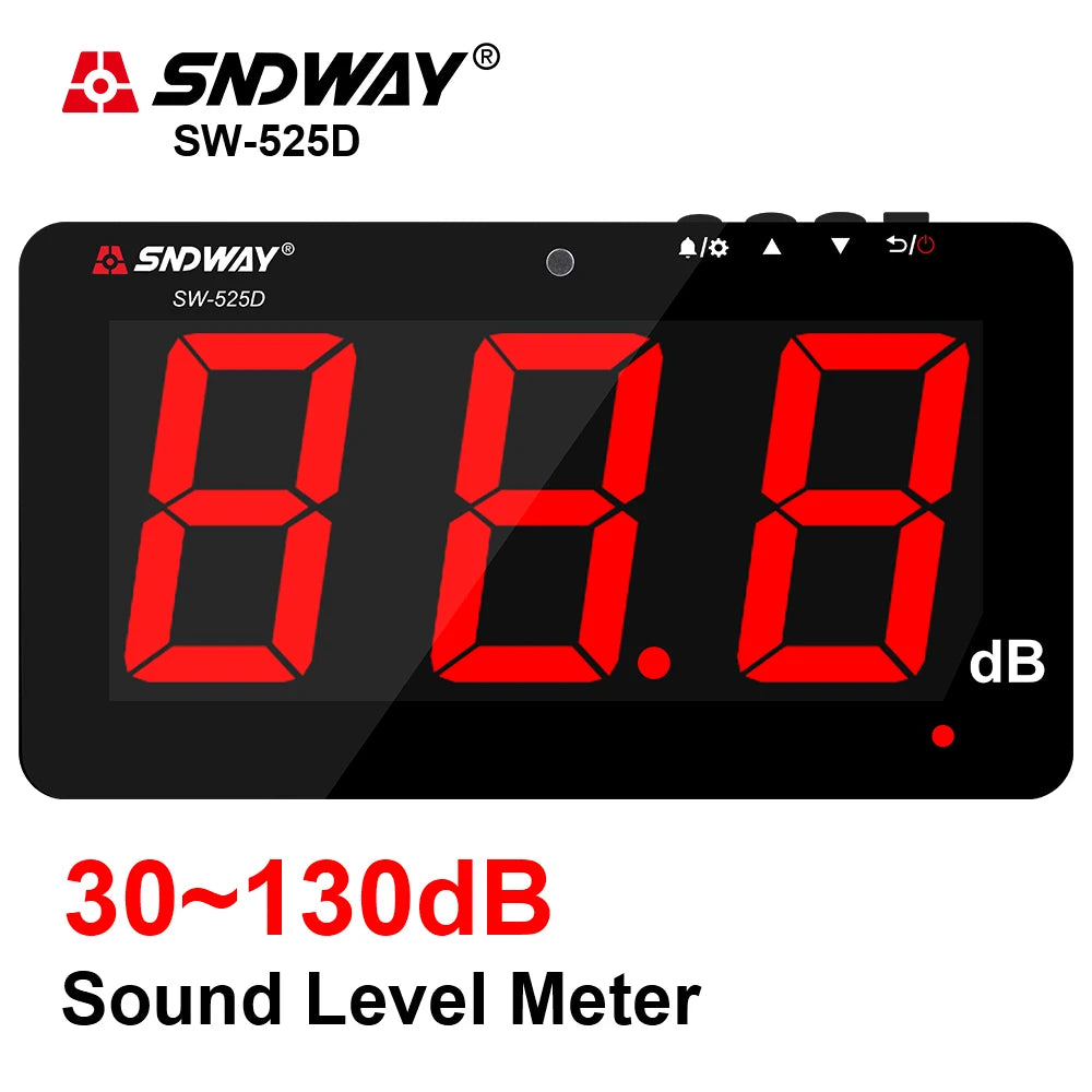 SW-525 Wall-mounted Sound Level Meter 30-130db Digital Noise Meter Decibel Monitoring Noise Sound Level Meter