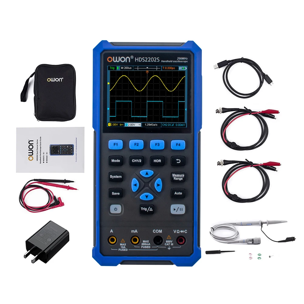 OWON HDS2102S HDS2202S Digital 2 Channels 100Mhz/200Mhz Portable Tester